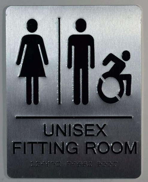Unisex Fitting Room with Tactile Text and Braille