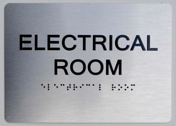 Electrical Room-Braille with Raised Tactile Graphics and Letters