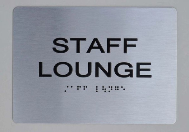 Staff Lounge Braille with Raised Tactile Graphics and Letters