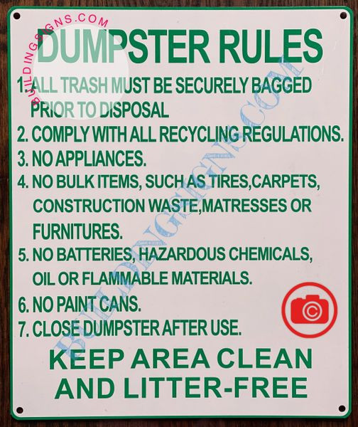 DUMPSTER RULES