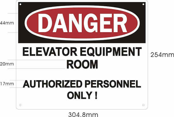 Danger Elevator Equipment Room Sign Danger Elevator Equipment Room Sign