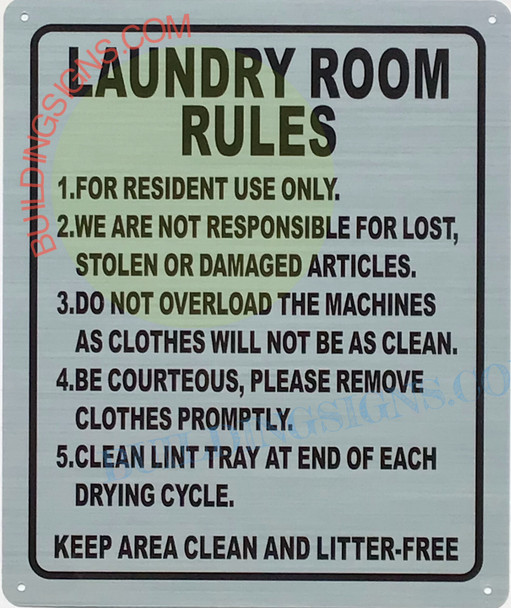 LAUNDRY ROOM RULES HPD SIGN LAUNDRY ROOM RULES HPD SIGN