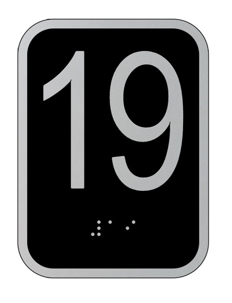 Elevator floor number 19- Elevator Jamb Plate Star 19 Elevator floor number 19- Elevator Jamb Plate Star 19
