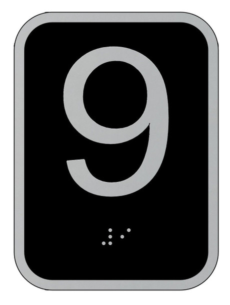 Elevator floor number 9- Elevator Jamb Plate 9 Elevator floor number 9- Elevator Jamb Plate 9