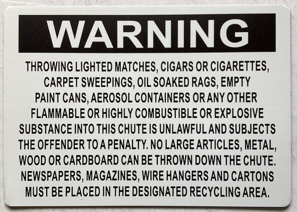 CHUTE SAFTEY /CHUTE WARNING CHUTE SAFTEY /CHUTE WARNING