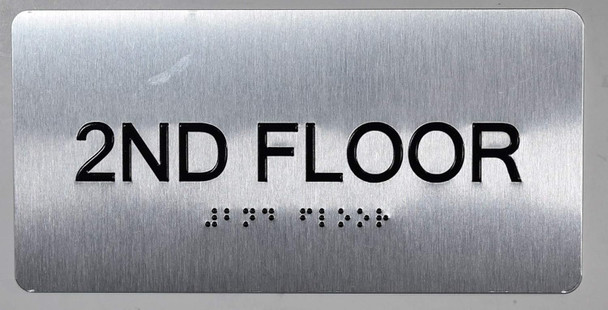 2nd Floor Sign-Tactile Signs - Floor Number Tactile Touch Braille Sign-Tactile Signs