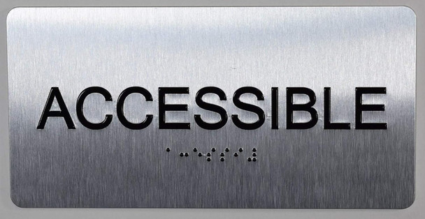 ACCESSIBLE Sign-Tactile Signs  Silver-Tactile Touch Braille Sign-Tactile Signs