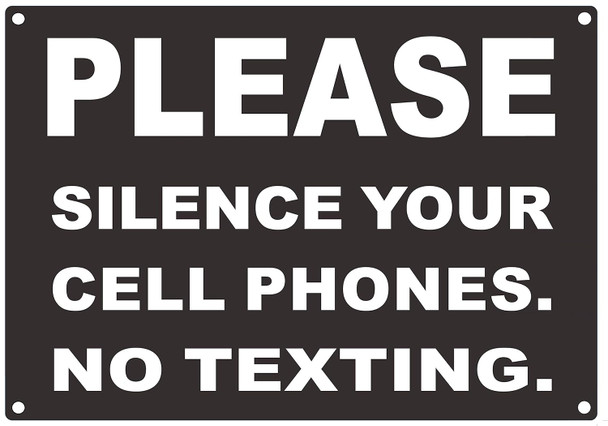 Please Silence Your Silent Cell Phones Sign