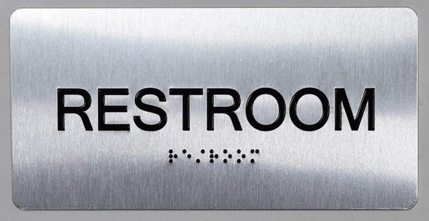 Restroom Sign-Tactile Signs  Silver -Tactile Touch Braille Sign-Tactile Signs Restroom Sign-Tactile Signs  Silver -Tactile Touch Braille Sign-Tactile Signs