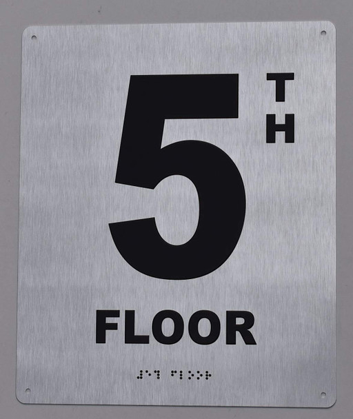 5TH Floor Sign-Tactile Signs - Floor Number Sign-Tactile Signs - Tactile Touch Braille Sign-Tactile Signs