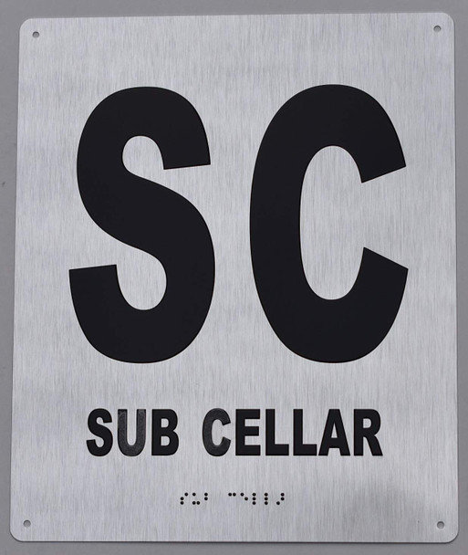SUB Cellar Sign-Tactile Signs  Silver - Tactile Touch Braille Sign-Tactile Signs