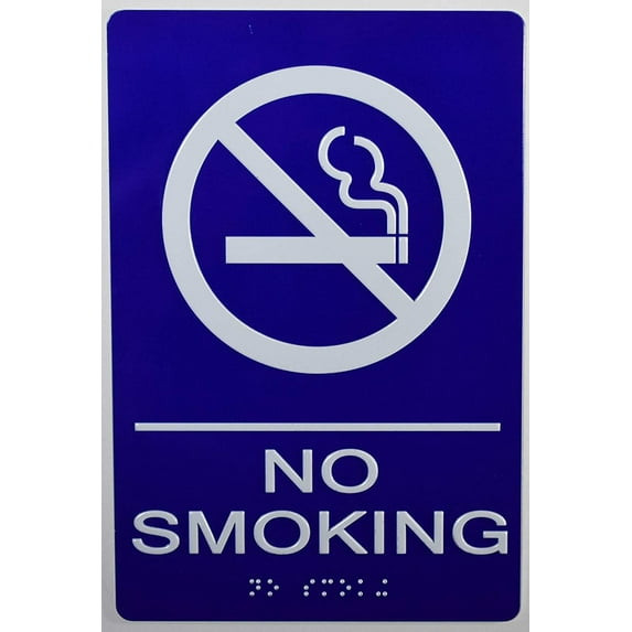 NO Smoking Sign-Tactile Signs  - Braille Sign with Raised Tactile Graphics and Letters  -