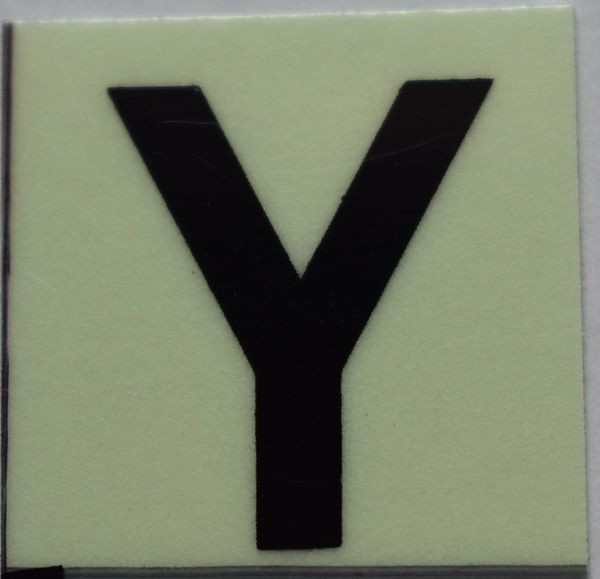 PHOTOLUMINESCENT DOOR NUMBER Y SIGN