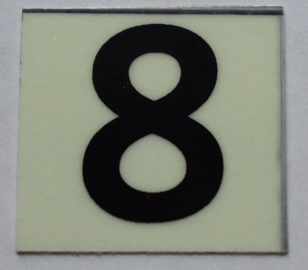 PHOTOLUMINESCENT DOOR NUMBER 8 SIGN PHOTOLUMINESCENT DOOR NUMBER 8 SIGN
