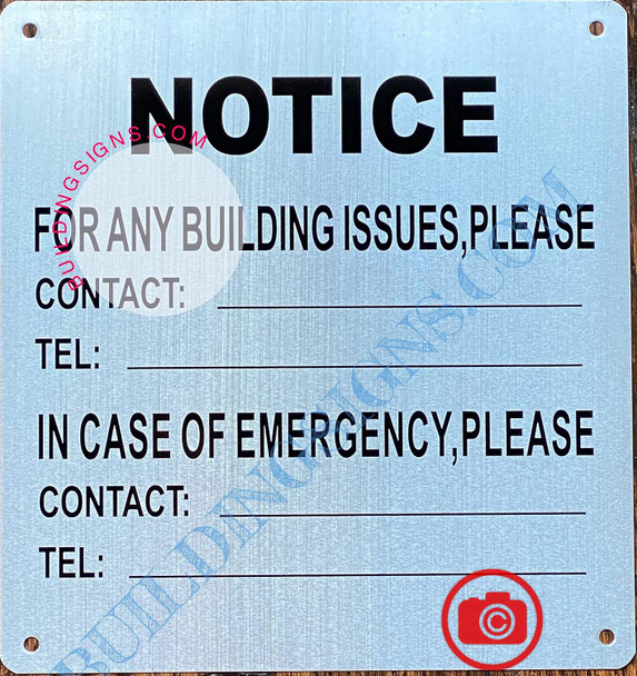 Building Contact Information Sign