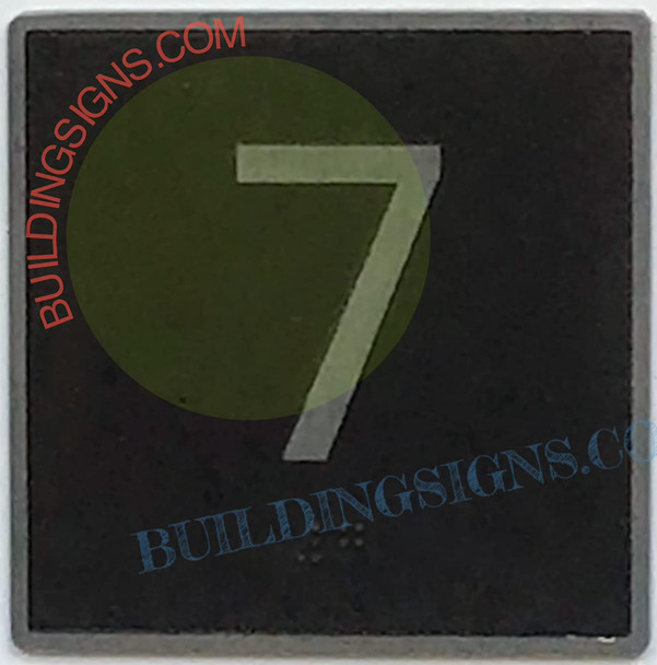 ELEVATOR FLOOR NUMBER 7- ELEVATOR JAMB PLATE FLOOR 7