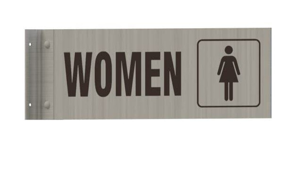 Women Restroom -Two-Sided/Double Sided Projecting, Corridor and Hallway