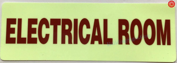 ELECTRICAL ROOM SIGN, Glow In The Dark Decals
