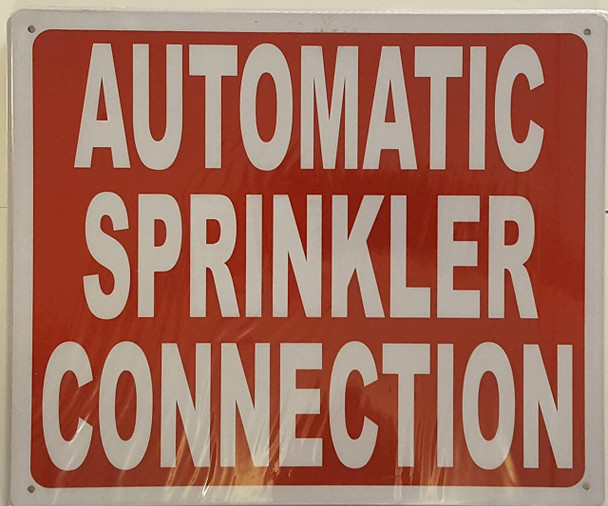 AUTOMATIC SPRINKLER CONNECTION SIGN