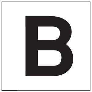 PHOTOLUMINESCENT DOOR NUMBER B SIGN HEAVY DUTY / GLOW IN THE DARK "DOOR NUMBER" SIGN HEAVY DUTY