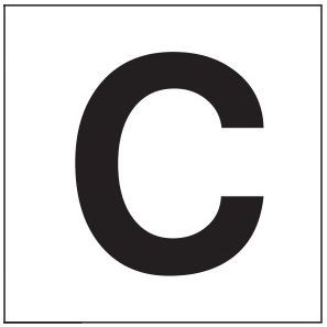 PHOTOLUMINESCENT DOOR NUMBER C SIGN HEAVY DUTY / GLOW IN THE DARK "DOOR NUMBER" SIGN HEAVY DUTY