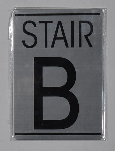 FLOOR NUMBER SignSTAIR B SignBRUSHED ALUMINUM FLOOR NUMBER SignSTAIR B SignBRUSHED ALUMINUM
