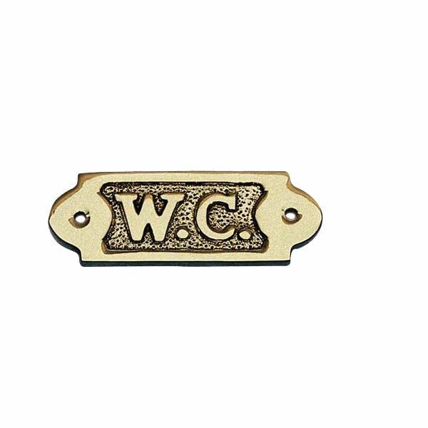 Brass W.C. SignBrass Restroom Sign-Brass Door Sign