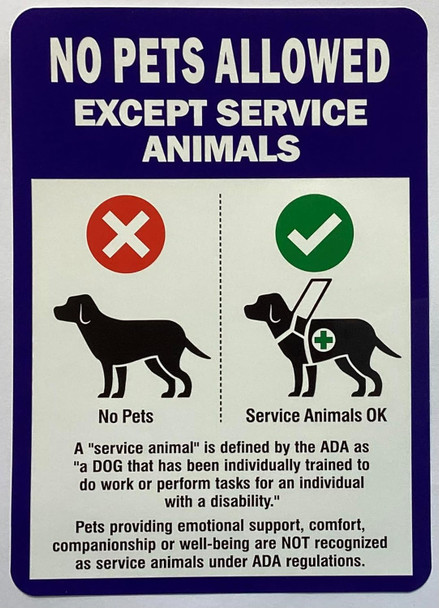 NO PETS ALLOWED EXCEPT SERVICE ANIMALS DECAL/STICKER NO PETS ALLOWED EXCEPT SERVICE ANIMALS DECAL/STICKER