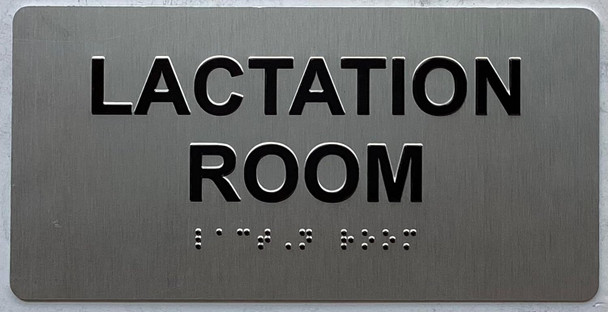 LACTATION ROOM sign Raised letters & Grade 2 Braille - Includes Red Adhesive pad for Easy Installation