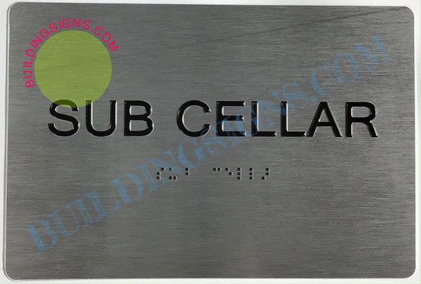 FLOOR NUMBER SIGN Tactile Graphics Grade 2 Braille Text with raised letters aluminum, Safety Sign for Office, school Hospital, brush SILVER