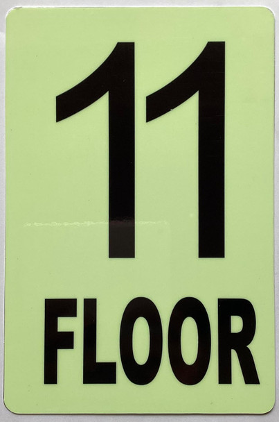 GLOW IN DARK FLOOR NUMBER SIGN- THE GLOWMARK LINE (11TH FLOOR)