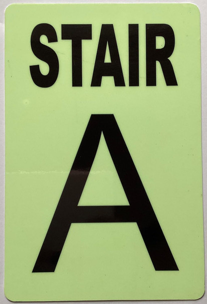 GLOW IN DARK FLOOR NUMBER SIGN- THE GLOWMARK LINE (STAIR A)