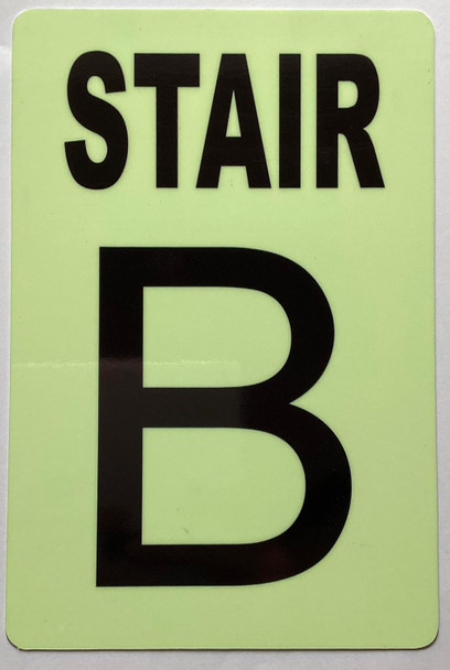 GLOW IN DARK FLOOR NUMBER SIGN- THE GLOWMARK LINE (STAIR B)