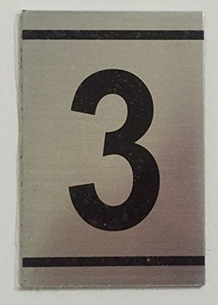 NUMBER BUILDING SIGN-3 -BRUSHED ALUMINUM