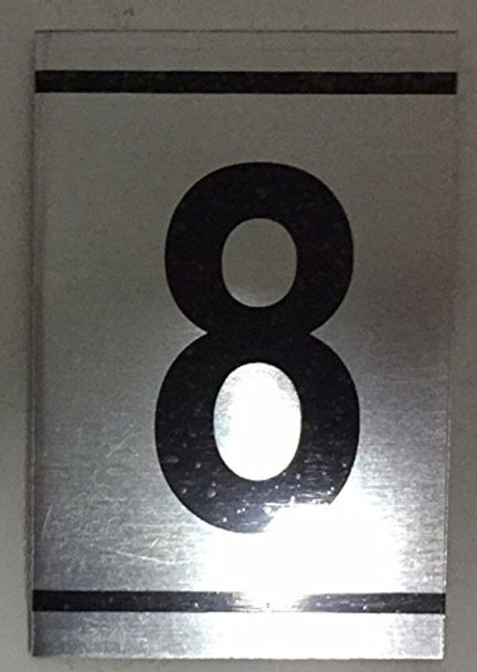 NUMBER SIGN -8-BRUSHED ALUMINUM