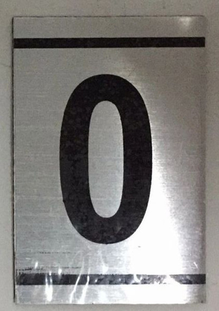 NUMBER SIGN -0-BRUSHED ALUMINUM