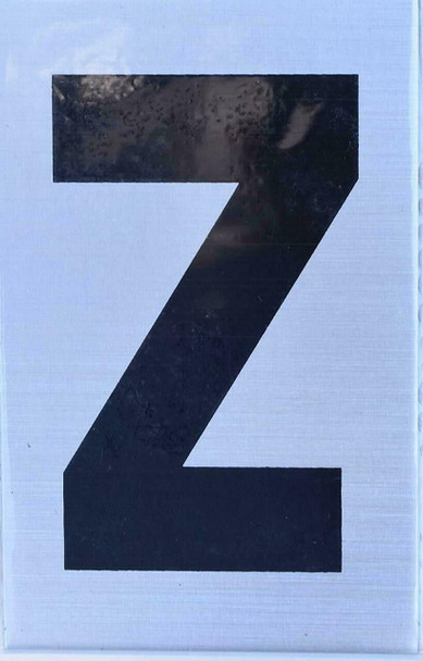 Apartment Number SignLetter Z  - Porte D'argent line