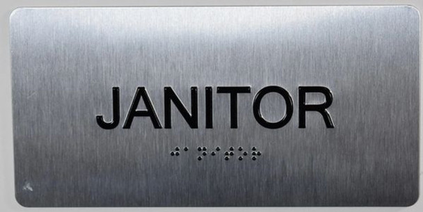 Janitor Sign-Tactile Signs  Silver-Tactile Touch Braille Sign-Tactile Signs Janitor Sign-Tactile Signs  Silver-Tactile Touch Braille Sign-Tactile Signs