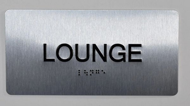 Lounge Sign-Tactile Signs  Silver-Tactile Touch Braille Sign-Tactile Signs