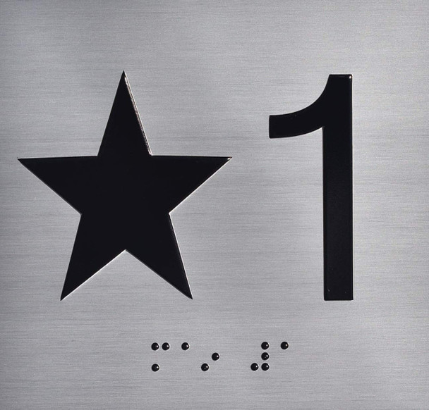 Star 1 (Star 1ST) Elevator Jamb Plate Sign Star 1 (Star 1ST) Elevator Jamb Plate Sign