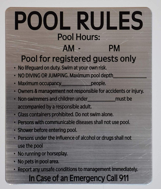 Pool Rules and Pool Hours Pool Rules and Pool Hours