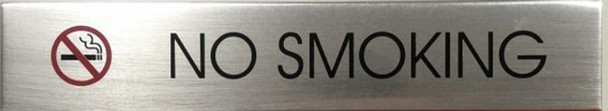 NO SMOKING SIGN BRUSHED ALUMINUM - Delicato line BRUSH SILVER NO SMOKING SIGN BRUSHED ALUMINUM - Delicato line BRUSH SILVER