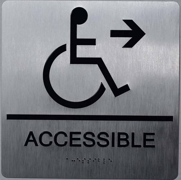 ACCESSIBLE Right Arrow Sign-Tactile Signs