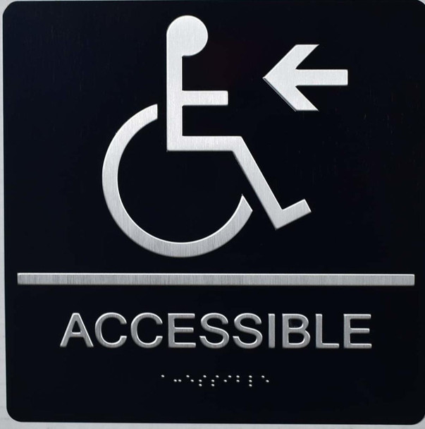 ACCESSIBLE Left Sign-Tactile Signs