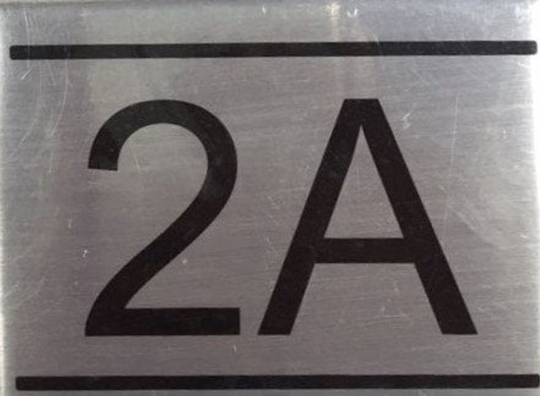 APARTMENT NUMBER -2A -BRUSHED ALUMINUM APARTMENT NUMBER -2A -BRUSHED ALUMINUM