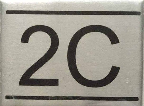 APARTMENT NUMBER -2C-BRUSHED ALUMINUM APARTMENT NUMBER -2C-BRUSHED ALUMINUM