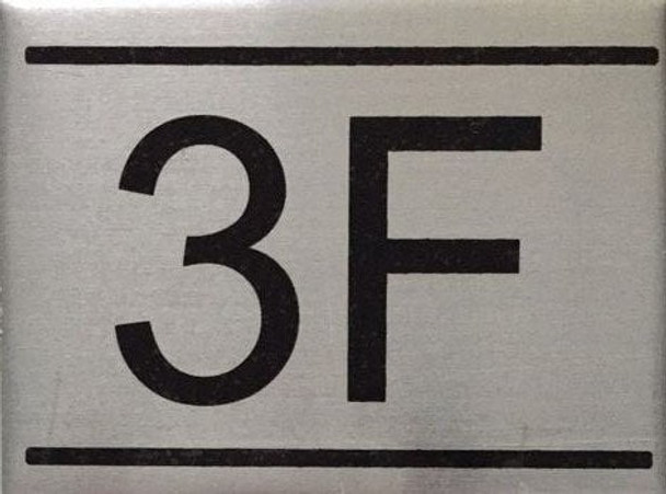 APARTMENT NUMBER -3F -BRUSHED ALUMINUM APARTMENT NUMBER -3F -BRUSHED ALUMINUM
