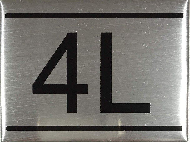 APARTMENT NUMBER -4L -BRUSHED ALUMINUM