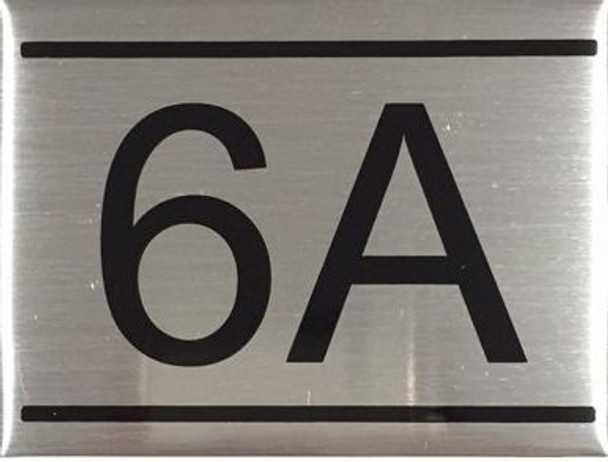 APARTMENT NUMBER -6A -BRUSHED ALUMINUM APARTMENT NUMBER -6A -BRUSHED ALUMINUM