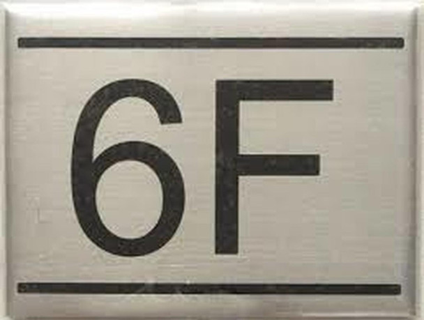 APARTMENT NUMBER SIGN -6F -BRUSHED ALUMINUM APARTMENT NUMBER SIGN -6F -BRUSHED ALUMINUM